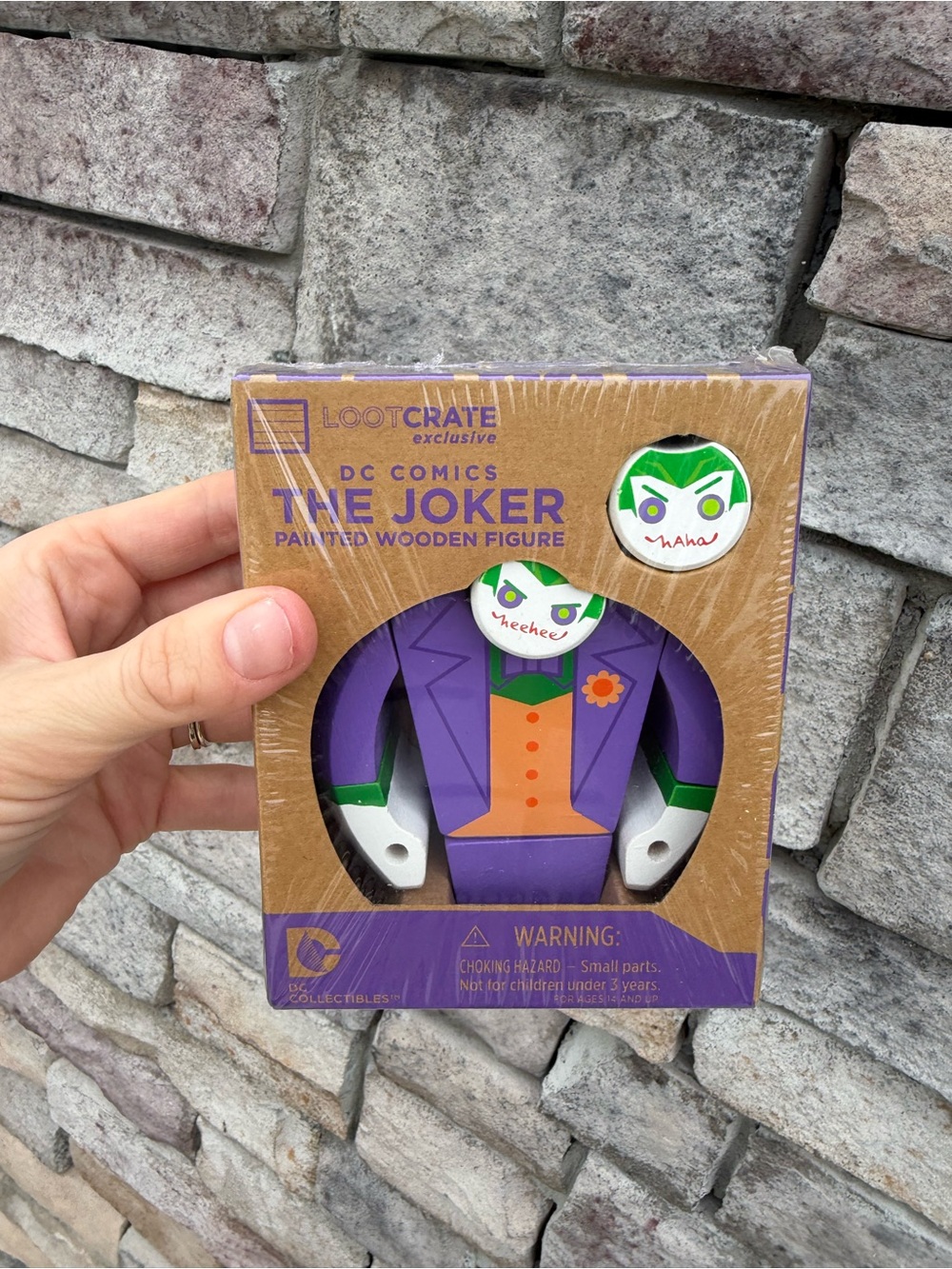 DC Joker Painted Wooden Figure Loot Crate New Sealed